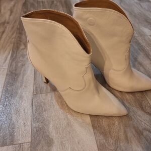 Toral Ankle Boots Womens 38 Cream Excellent Leather‎ Festival Concert